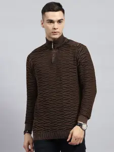 Monte Carlo Men Self Design Cotton Pullover Sweaters