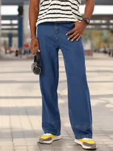 Kook N Keech Men High-Rise Non-Stretchable Wide Leg Fit Jeans