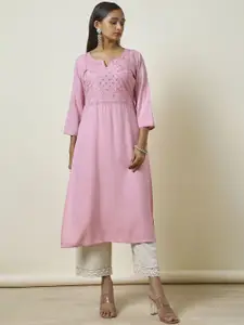 Soch Floral Embroidered Sequinned Straight Kurta