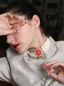 ODETTE Women Pearl Choker Necklace Set