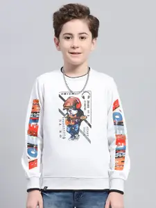 Monte Carlo Boys Printed Round Neck Full Sleeve Sweatshirt