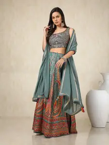Soch Embellished Thread Work Ready to Wear Lehenga & Blouse With Dupatta