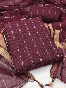 Peachmode Striped Woven Design Pure Cotton Unstitched Dress Material