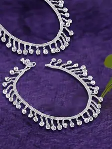 Heer Collection Set Of 2 Silver-Plated Anklets