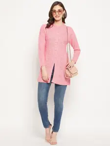 Zigo Women Self Design Woollen Cardigan Sweater