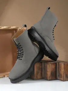 DressBerry Women Round Toe Mid-Top Lace Up  Boots