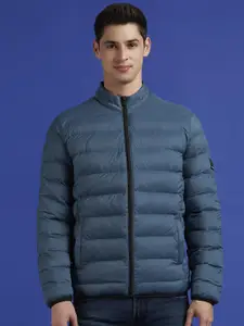 Pepe Jeans Men Mock Collar Solid Casual Bomber Jacket