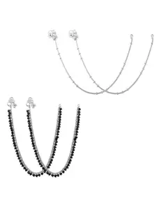 Heer Collection Set Of 2 Silver-Plated Anklets
