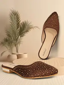 DressBerry Women Embellished Mules Flats