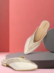 DressBerry Women Embellished Mules Flats