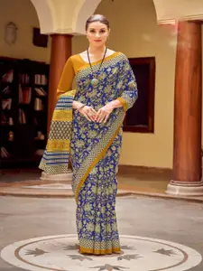 Stylum Floral Printed Sequinned Bhagalpuri Saree