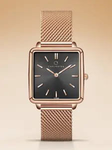 CARLINGTON Women Dial & Stainless Steel Straps Multi Function Watch Iconic 2040 RoseBlack1