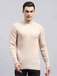 Monte Carlo Men Mock Collar Long Sleeves Woollen Pullover