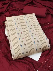 Peachmode Striped Woven Design Pure Cotton Unstitched Dress Material