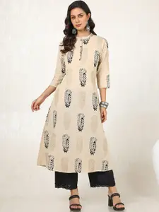 Soch Paisley Printed Mandarin Collar A-Line Kurta