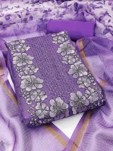 Peachmode Floral Embroidered Sequinned Unstitched Dress Material