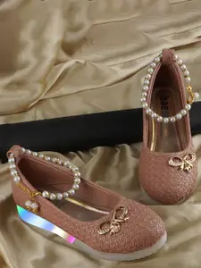 BAESD Girls Woven Design Ankle Loop Ballerinas Flats