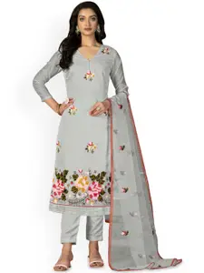Maroosh Floral Embroidered Unstitched Dress Material