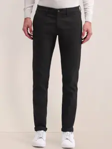 U.S. Polo Assn. Men Olive Cotton Urban Slim Slim Fit Mid-Rise Trousers