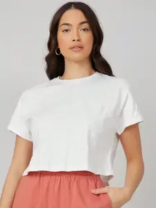 AAHWAN Women Cotton Casual Crop Top