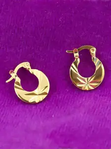 KRENOZ Gold-Plated Stainless Steel Circular Hoop Earrings