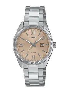 CASIO Women Dial & Stainless Steel Cuff Straps Analogue Watch A2361