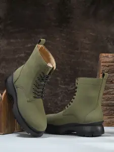 DressBerry Women Round-Toe Casual Lace Up Boots