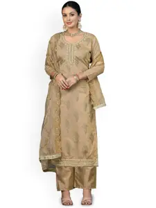 Maroosh Floral Embroidered Beads and Stones Unstitched Dress Material