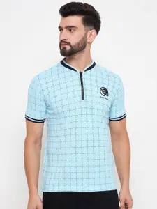 Duke Men Geometric Printed Round Neck Cotton Slim Fit T-shirt