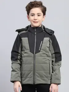 Monte Carlo Boys Hooded Colourblocked Casual Padded Jacket