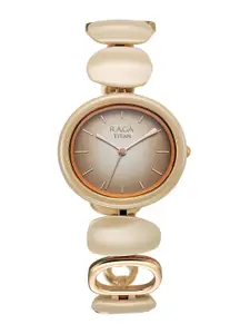 Titan Women Brass Printed Dial & Bracelet Style Straps Analogue Watch 95146KD03