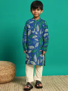 Readiprint Boys Floral Printed Pure Cotton Kurta with Pyjama