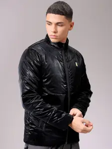 The Indian Garage Co Men High Neck Solid Puffer Jacket