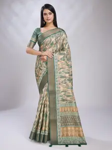 KALINI Abstract Printed Saree With Blouse Piece