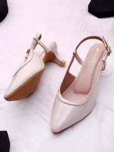 TRASE Women Kitten Heels Backstrap Pumps