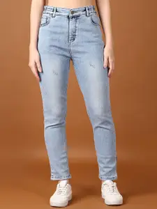 V-Mart Women High-Rise Low Distress Heavy Fade Regular Fit Jeans