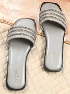 Luxyfeel Women Embellished Party One Toe Flats