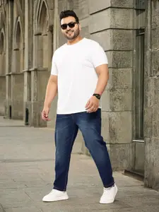 Sztori Men Plus Size Slim Tapered Fit Light Fade Stretchable Jeans