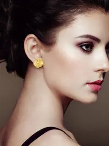 DIVASTRI Set Of 4 Gold-Plated Stone Studded Circular Studs Earrings