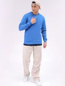 The Indian Garage Co Men Solid Round Neck Long Sleeves Pullover Sweatshirt