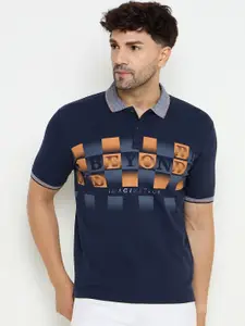 Duke Men Geometric Printed Polo Collar Cotton Slim Fit T-shirt