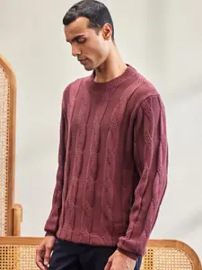 Mr Bowerbird Men Cotton Cable Knit Pullover Sweaters