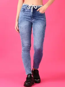 V-Mart Women Cotton High-Rise  Crinkle Heavy Fade Stretchable Jeans