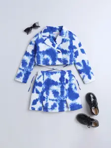 taffykids Girls Dyed Pure Cotton Wrap Crop Top with Skirt