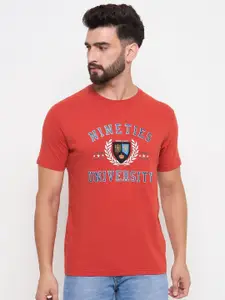 Duke Men Typography Printed Round Neck Cotton Slim Fit T-shirt