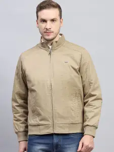 Monte Carlo Men Mock Collar Solid Cotton Casual Open Front Jacket