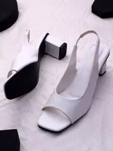 TRASE Women Square Toe Block Heel Sandals