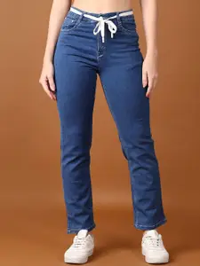 V-Mart Women Cotton Regular Fit High-Rise Light Fade Jeans