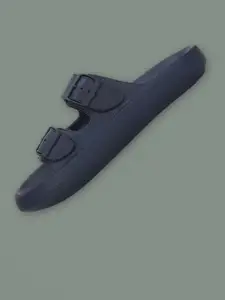 Bata Men Blue Open Toe Synthetic Casual Sliders Flip Flops