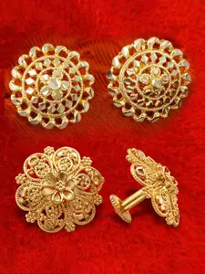 DIVASTRI Set Of 2 Gold-Plated Circular Studs